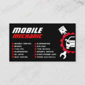 Professionele mobiele monteur, auto reparatie bewe visitekaartje (Achterkant)