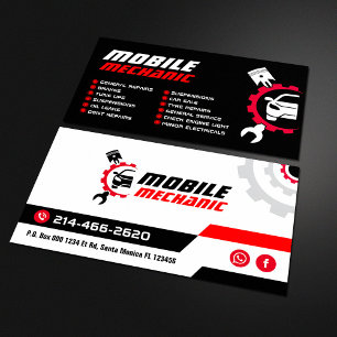 Professionele mobiele monteur, auto reparatie bewe visitekaartje