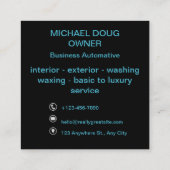 Professionele mobiele service met automatische geg vierkante visitekaartje (Achterkant)