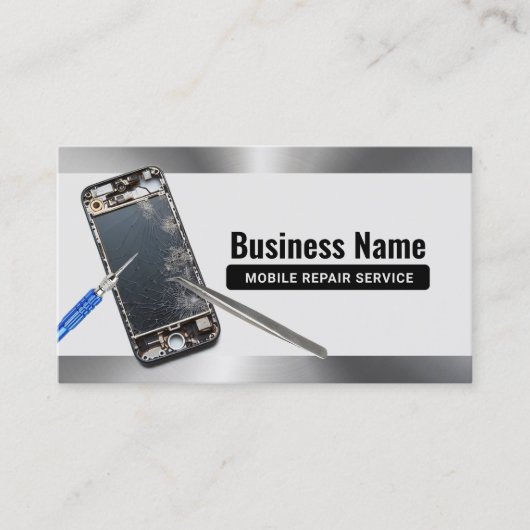 Professionele Mobiele Telefoon Reparatie Service Visitekaartje (Voorkant)