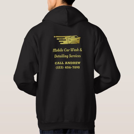 Professionele Mobile Car Wash Business Marketing Hoodie (Achterkant)