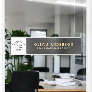 Professionele Modern Classy Zwart Goud Kantoor Deurbordje