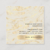 Professionele Modern Eenvoudige Gouden Geborsteld  Vierkante Visitekaartje (Achterkant)