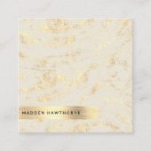 Professionele Modern Eenvoudige Gouden Geborsteld  Vierkante Visitekaartje (Voorkant)