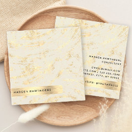 Professionele Modern Eenvoudige Gouden Geborsteld  Vierkante Visitekaartje