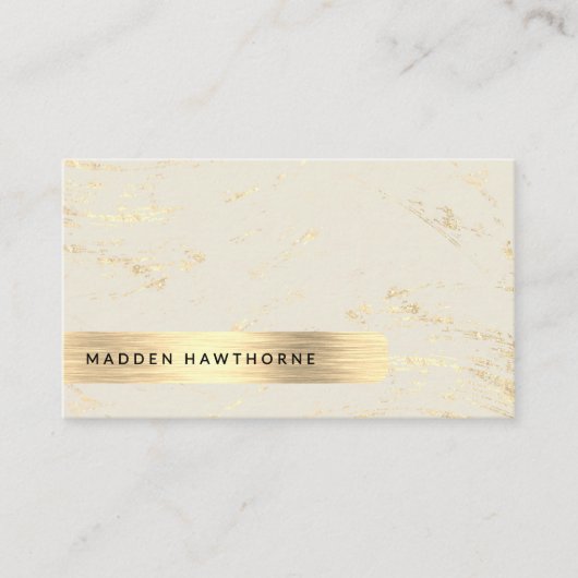 Professionele Modern Eenvoudige Gouden Geborsteld  Visitekaartje (Voorkant)