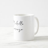 Professionele Modern Eenvoudige Naam Zwart Wit Koffiemok (Voorkant rechts)