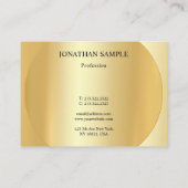 Professionele Modern Elegant Gold Look Sjabloon Visitekaartje (Achterkant)