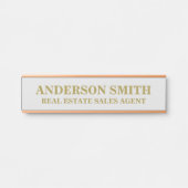 Professionele Modern grijs Goud Kantoor Naam Titel Deurbordje (Voorkant)