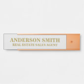 Professionele Modern grijs Goud Kantoor Naam Titel Deurbordje (Voorkant)