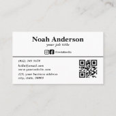 Professionele moderne aangepaste QR-code Visitekaartje (Achterkant)