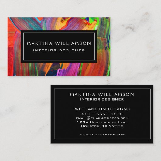 Professionele moderne Abstracte ontwerper Visitekaartje (Voorkant / Achterkant)