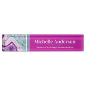 Professionele Moderne Agate Elegant Naambordje (Voorkant)