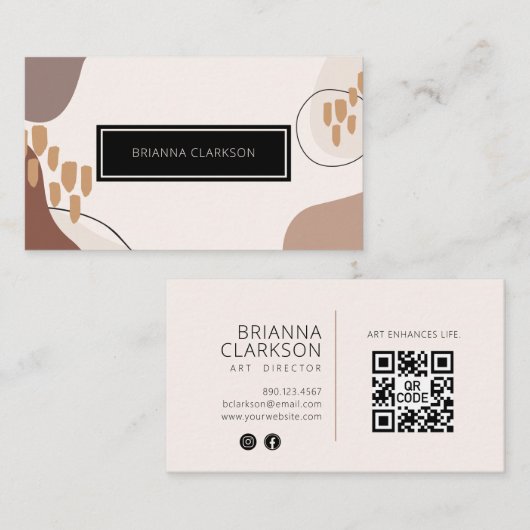 Professionele moderne Art Earth Tones Color Visitekaartje (Voorkant / Achterkant)