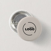 Professionele moderne bedrijfslogo beige ronde button 3,2 cm (Voorkant /achterkant)