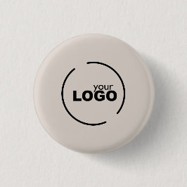 Professionele moderne bedrijfslogo beige ronde button 3,2 cm