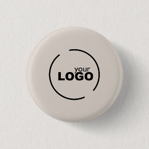 Professionele moderne bedrijfslogo beige ronde button 3,2 cm