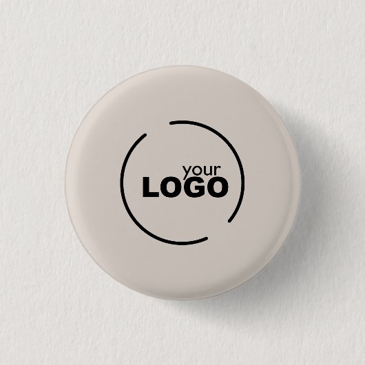 Professionele moderne bedrijfslogo beige ronde button 3,2 cm (Voorkant)