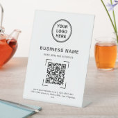 Professionele moderne bedrijfsnaam QR Code Logo Reclamebord Met Voetstuk (Insitu)