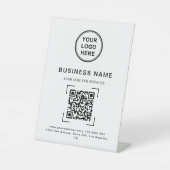Professionele moderne bedrijfsnaam QR Code Logo Reclamebord Met Voetstuk (Voorkant)