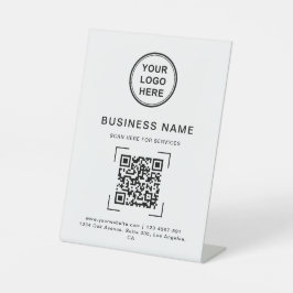 Professionele moderne bedrijfsnaam QR Code Logo Reclamebord Met Voetstuk
