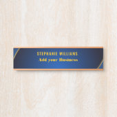 Professionele Moderne Blauw Gouden Kantoor Naam Ti Deurbordje (Voorkant)