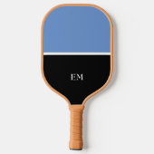 Professionele Moderne Blauw & Zwart Monogram Initi Pickleball Paddle (Achterkant)
