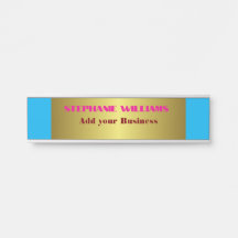 Professionele Moderne Blauwe Gouden Kantoor Naam T