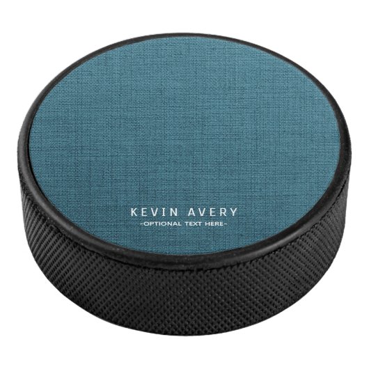 Professionele moderne Blauwe Linen Textuur Hockey Puck (3/4)