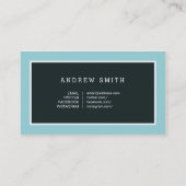 Professionele, moderne, blauwe schrijver sociale m visitekaartje (Achterkant)