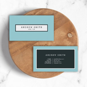 Professionele, moderne, blauwe schrijver sociale m visitekaartje