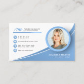 Professionele Moderne Blauwe Vastgoed Agent Foto Visitekaartje (Voorkant)