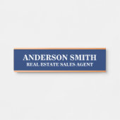 Professionele Moderne Blauwe Witte Kantoor Naam Ti Deurbordje (Voorkant)