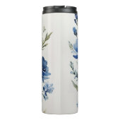 Professionele moderne bloemen Voeg naam toe Thermosbeker (Achterkant)