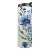 Professionele moderne bloemen Voeg naam toe Thermosbeker (Gedraaid links)