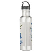 Professionele moderne bloemen Voeg naam toe Waterfles (Achterkant)