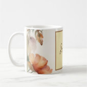 Professionele Moderne Bloemenpastel Beige Kleur Koffiemok (Links)