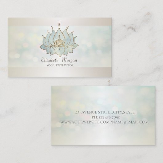 Professionele moderne bokeh, chique lotus visitekaartje (Voorkant / Achterkant)