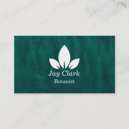 Professionele moderne botanicus groen en wit visitekaartje (Voorkant)