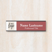 Professionele, moderne Bourgondische Logo, naam, t Deurbordje (Voorkant)