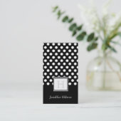 Professionele moderne chic polka dots monogram visitekaartje (Staand voorkant)