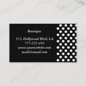 Professionele moderne chic polka dots monogram visitekaartje (Achterkant)