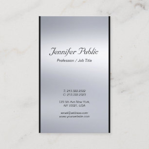 Professionele moderne Classy Script Silver Chic Lu Visitekaartje