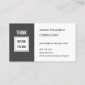 Professionele moderne consultant donkergrijs visitekaartje (Voorkant)