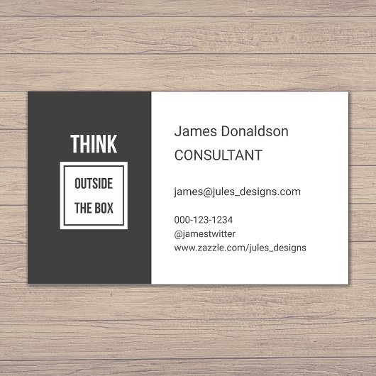 Professionele moderne consultant donkergrijs visitekaartje