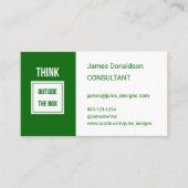 Professionele moderne consultant donkergroen visitekaartje (Voorkant)