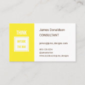 Professionele moderne consultant geel visitekaartje (Voorkant)