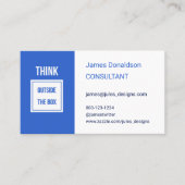 Professionele moderne consultant helderblauw visitekaartje (Voorkant)