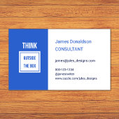 Professionele moderne consultant helderblauw visitekaartje