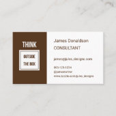 Professionele moderne consultant kastanje bruin visitekaartje (Voorkant)